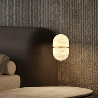 Strata Albast Hanglamp Capsule-Vorm