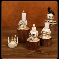 TotenkopfGlühen Skullight 3-delige Halloween-schedelkandelaarset