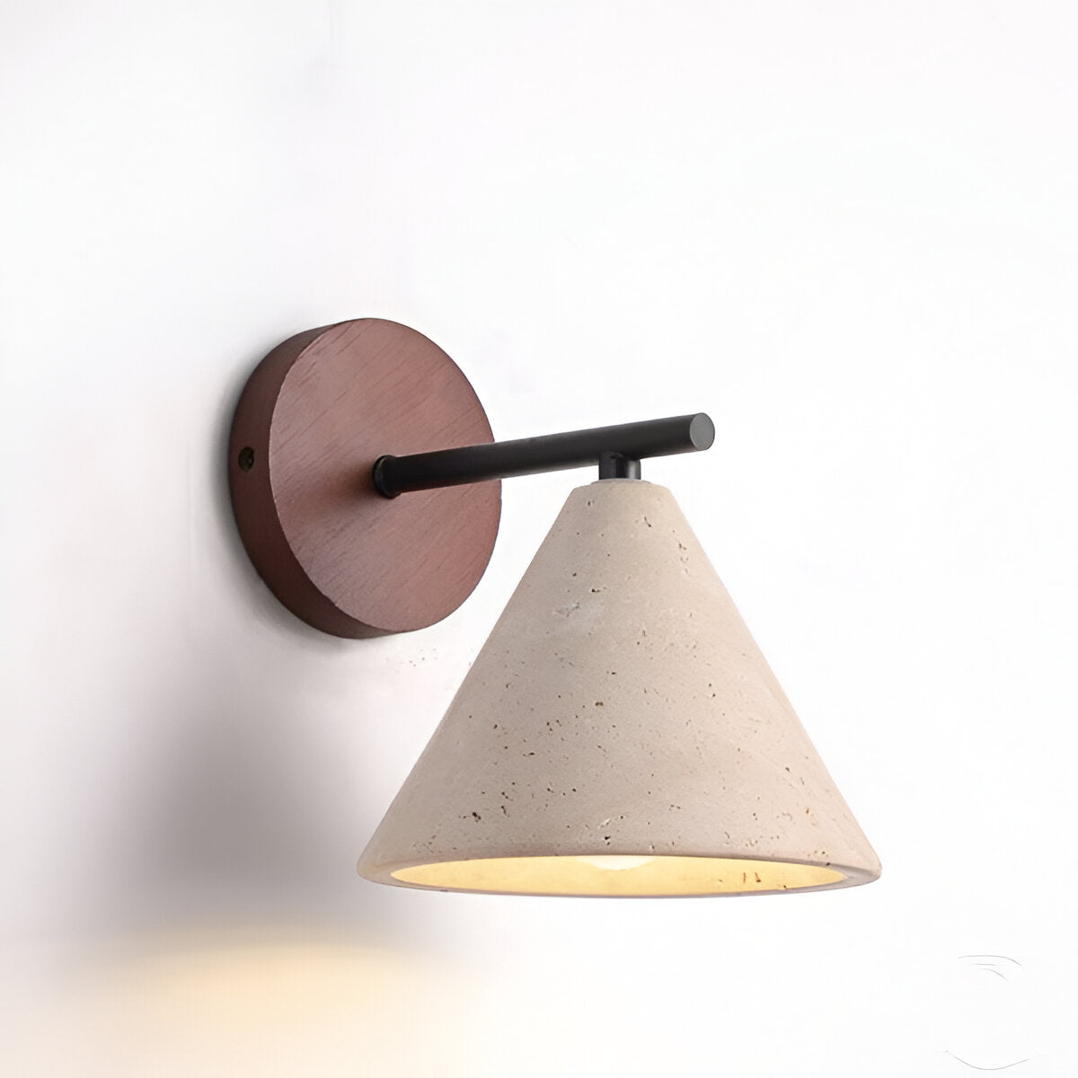 Geel Travertijn Kegelvormige LED Wandlamp