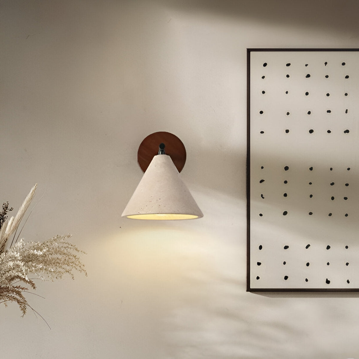 Geel Travertijn Kegelvormige LED Wandlamp