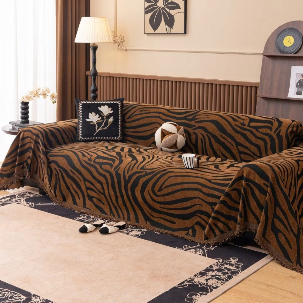 Zentara Chenille Zebra Geometrische Sofa Cover