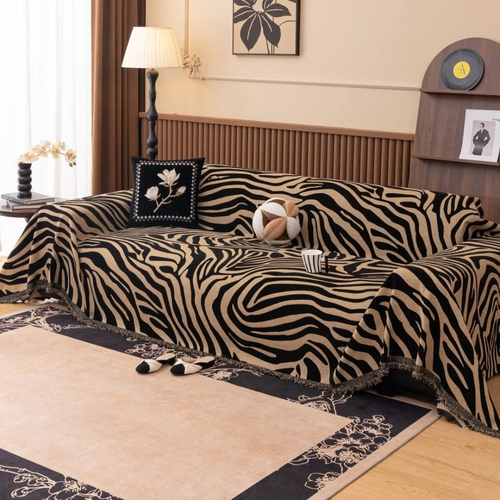 Zentara Chenille Zebra Geometrische Sofa Cover