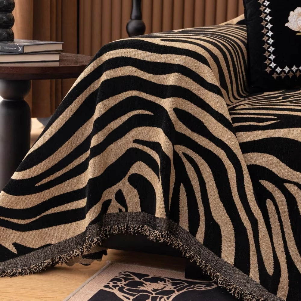 Zentara Chenille Zebra Geometrische Sofa Cover