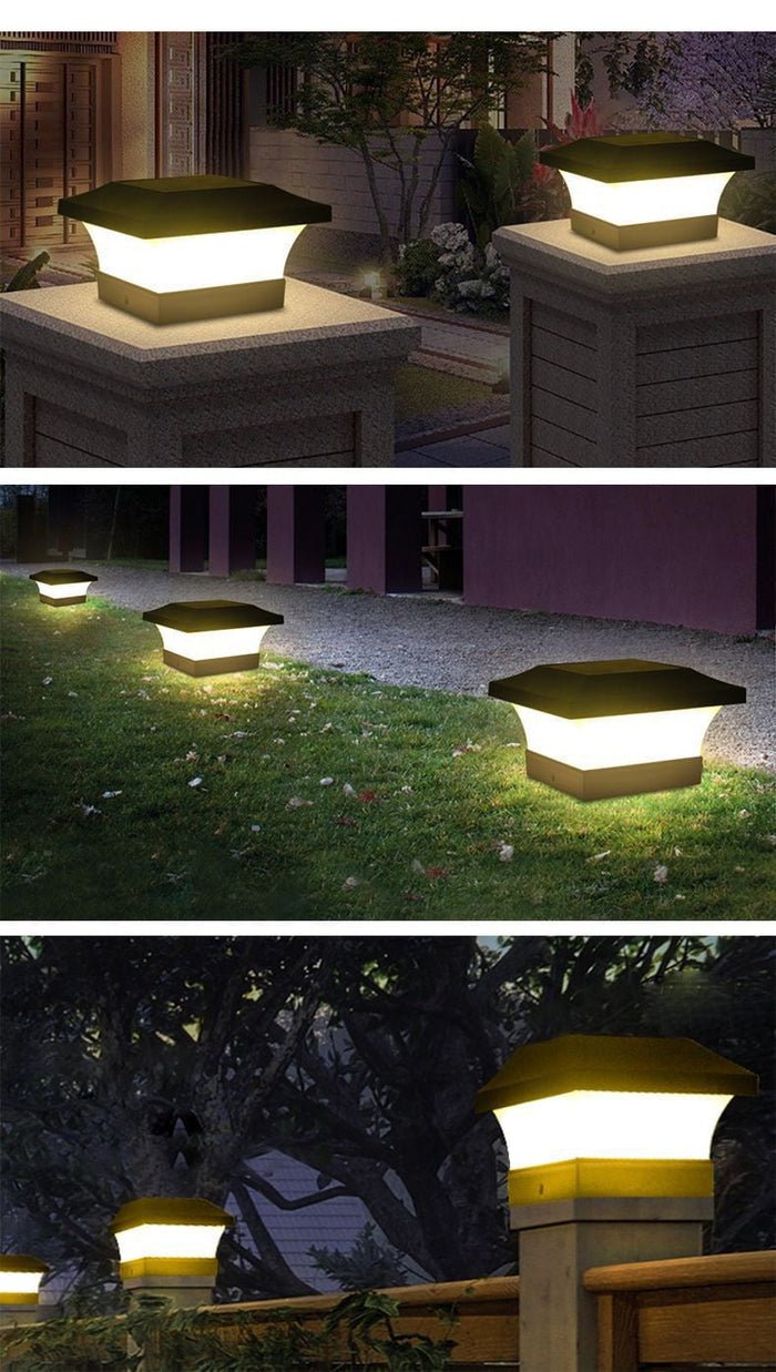 Zonne-energie Buiten Wandlamp Met Vierkante Zwarte Behuizing