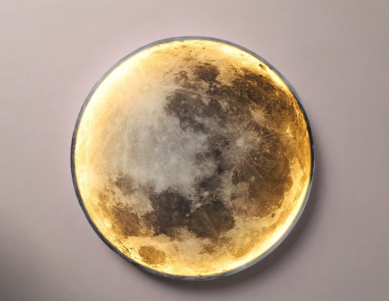 Decoratieve LED wandlamp in de vorm van een maan