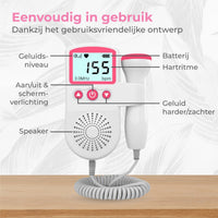 Monitor Fetal Heart Rate Doppler voor Zwangere Vrouwen Technologie Ultrasone met LCD-scherm