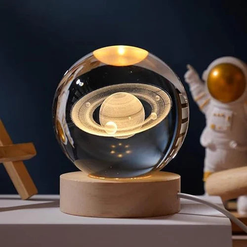 Luminescente Bol met 3D Gravure van Planeet
