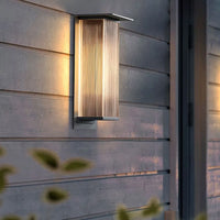 Ray Moderne Rechthoekige Metalen Buitenwandlamp, Zwart
