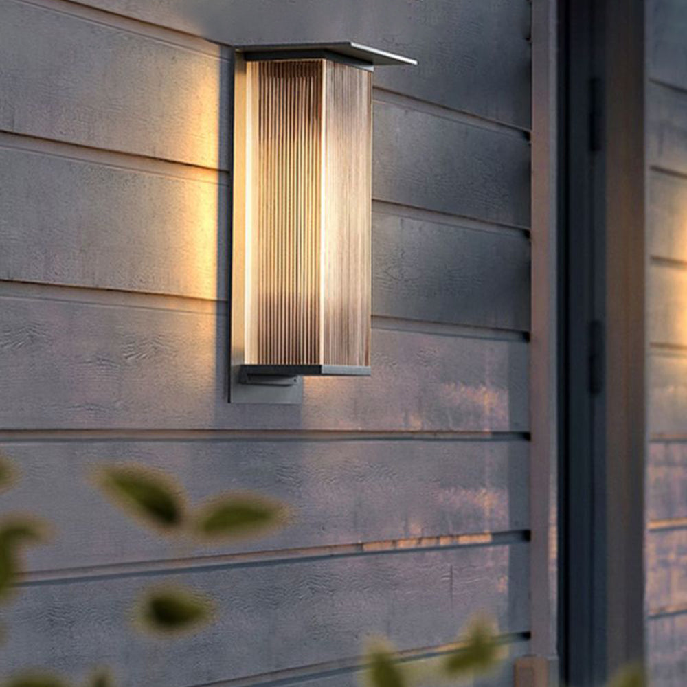 Yerin Wandlamp Buiten Vierkant Modern Metaal Acryl Bruin Terras