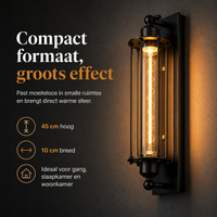 Retro E27 industriële wandlamp | Klassieke wandlamp met modern LED-ontwerp voor thuisdecoratie