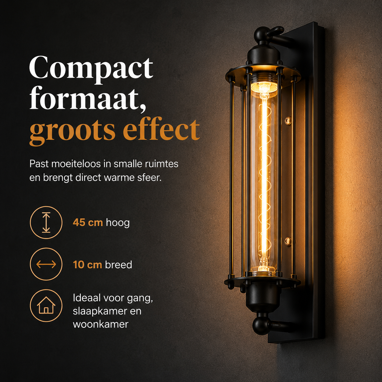 Retro E27 industriële wandlamp | Klassieke wandlamp met modern LED-ontwerp voor thuisdecoratie
