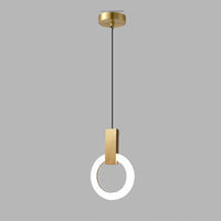 Moderne LED hanglamp met gouden ring