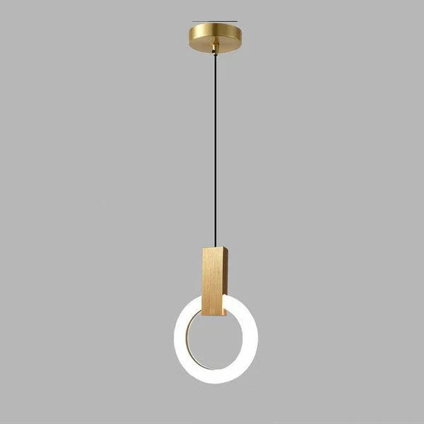Moderne LED hanglamp met gouden ring