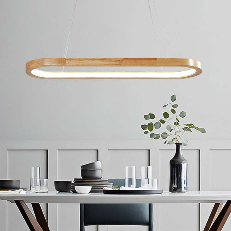Veon Hedendaagse Ovale Houten Hanglamp