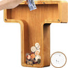 TreasureNest Muntbank | Gepersonaliseerde houten spaarpot in A-Z letterontwerpen