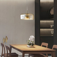 Juni Morden Glazen Hanglamp Helder/ Rookgrijs/ Amber