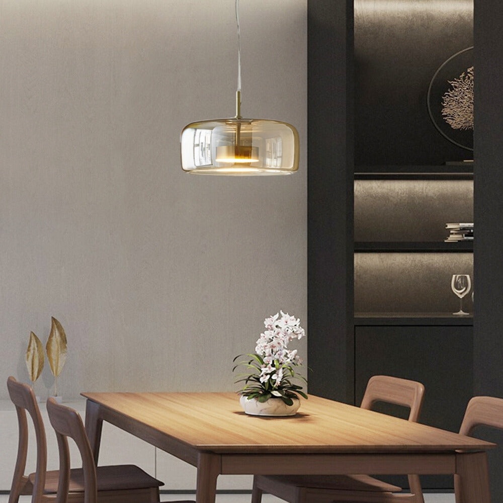 Juni Morden Glazen Hanglamp Helder/ Rookgrijs/ Amber