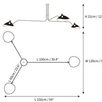 Zwarte plafondlamp met draaibare armen – modern design