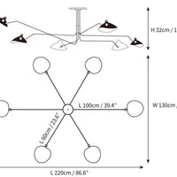 Zwarte plafondlamp met draaibare armen – modern design