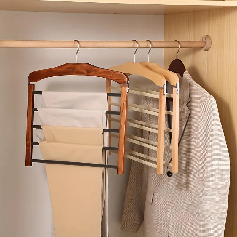 SpaceSaver - Houten multifunctionele broek- en kledinghanger