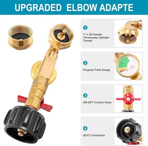 GaugeFlex - Ultieme Propaan Bochtadapter met Tankmeter