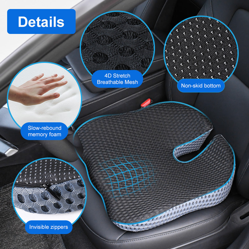 Ergonomisch Kussen Triacomfort | Driehoekige Vorm met Memory-Foam | Ademend en Drukverlagend | Voor Auto en Kantoor