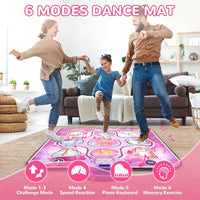 Roze Dansmat voor Kinderen met Puntenfunctie en Ritmische Spellen – Zonder TV – DanceFun Mat