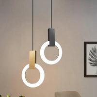 Moderne LED hanglamp met gouden ring