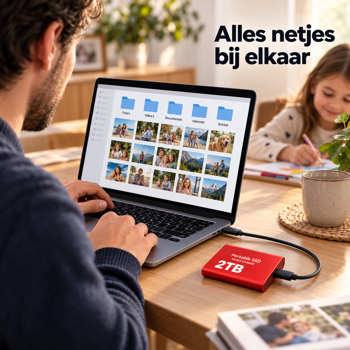 DataSprint Externe SSD 2TB voor Foto’s & Familieback-up – USB-C Opslag tot 1050 MB/s