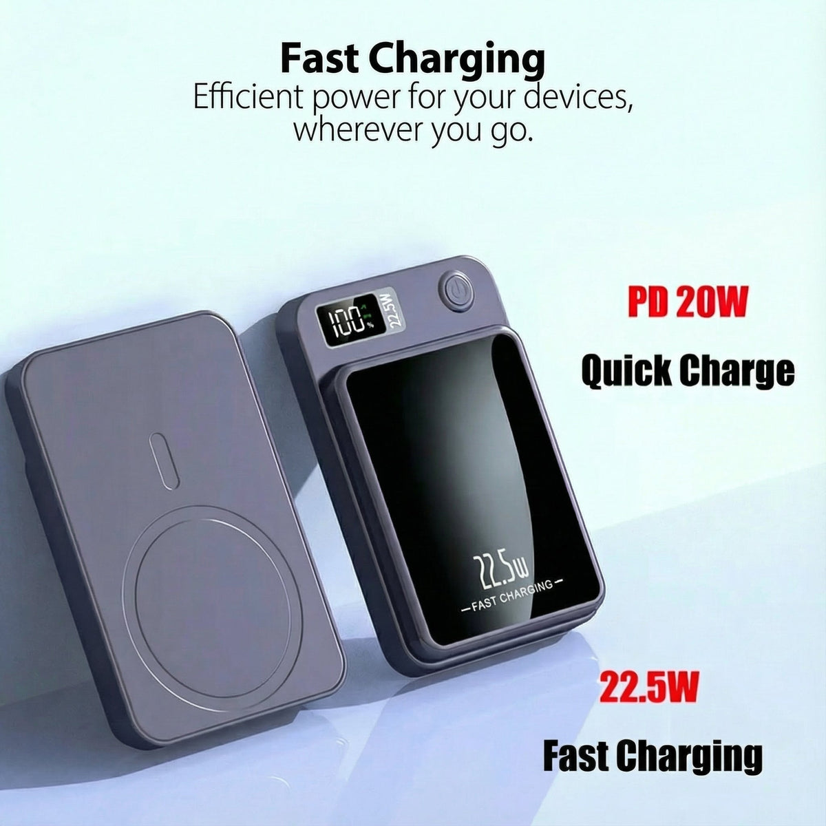Draadloze Powerbank – 30000 mAh, 22.5W Snelladen & Magnetisch Ontwerp