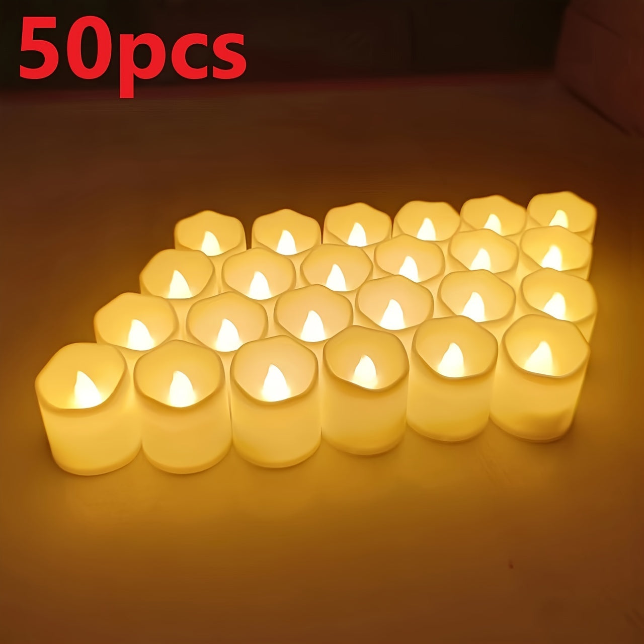 Vlamloze LED-theelichten op batterijen – 24–100 stuks