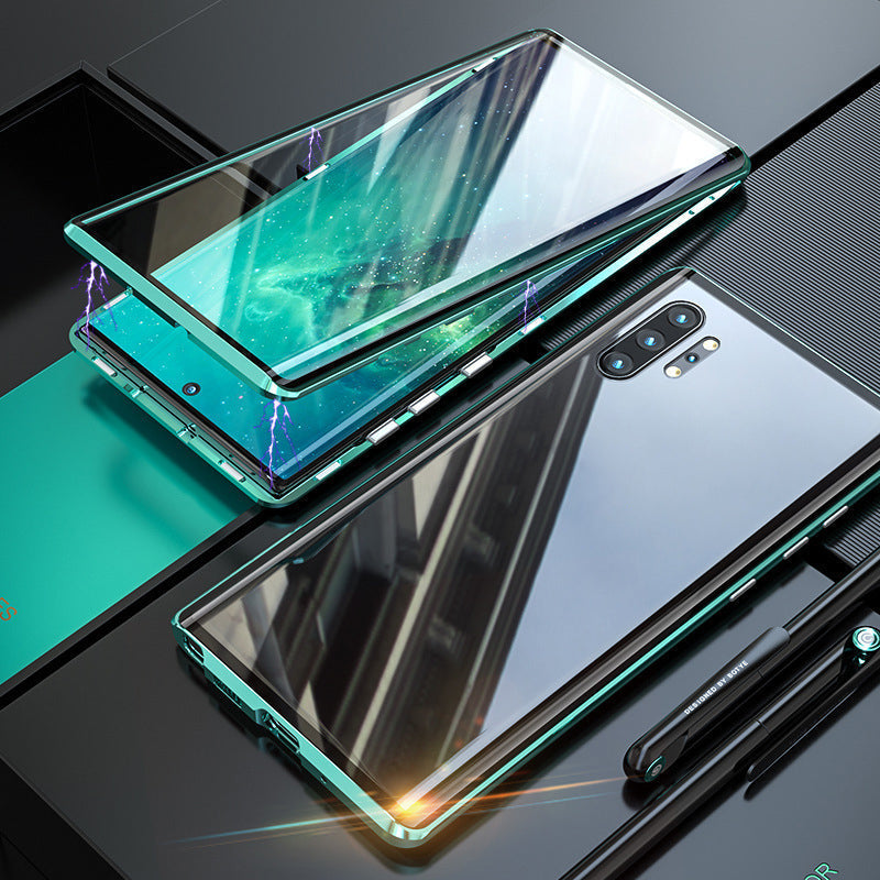 Magnetische geharde glazen dubbelzijdige telefoonhoes voor Samsung