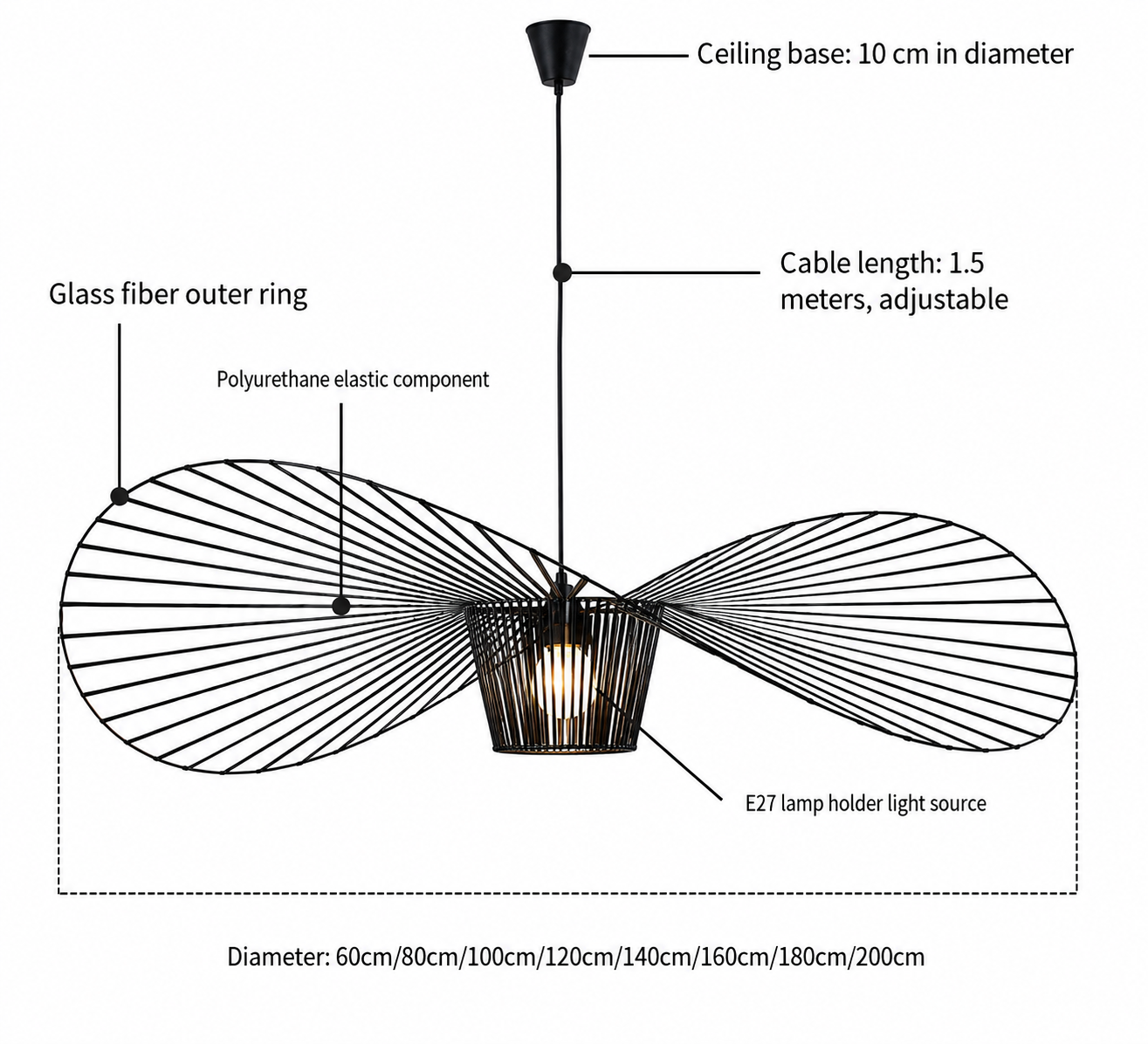 Ritta Hanglamp Metaal Slaap-/Woonkamer Modern LED