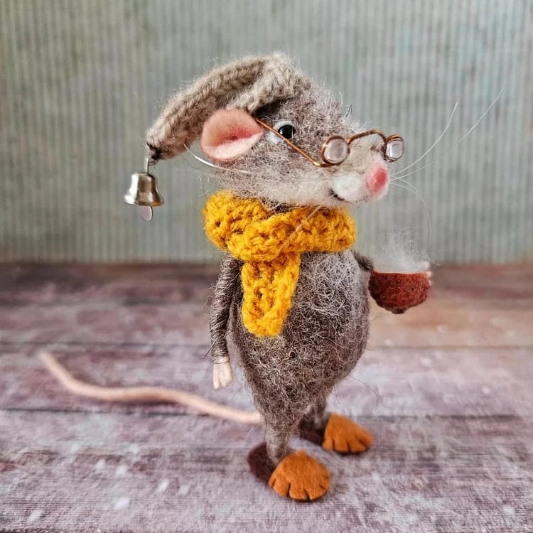 WhiskerWool™ – Handgemaakte, naaldvilt muis