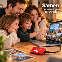 DataSprint Externe SSD 2TB voor Foto’s & Familieback-up – USB-C Opslag tot 1050 MB/s