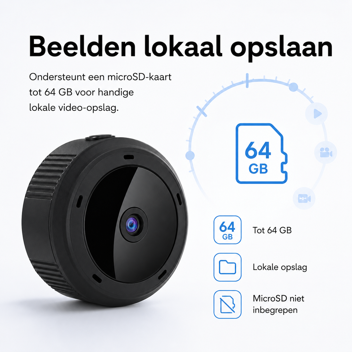 EyeGuard | Compacte WiFi Beveiligingscamera met HD Nachtzicht