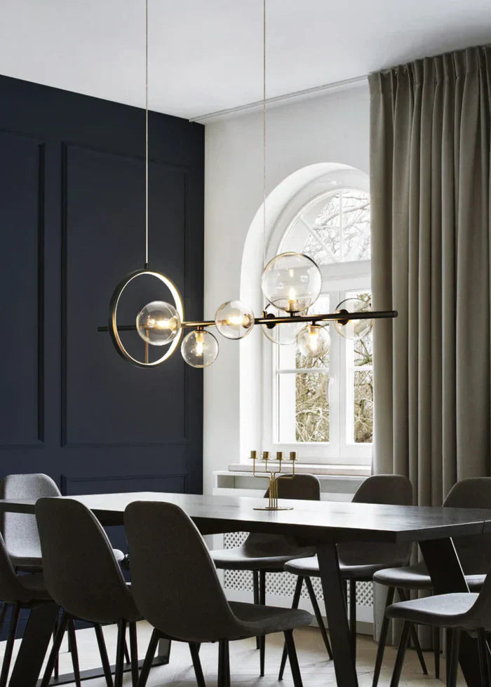 Zafiora – Lineaire LED Kroonluchter Met Glazen Bollen
