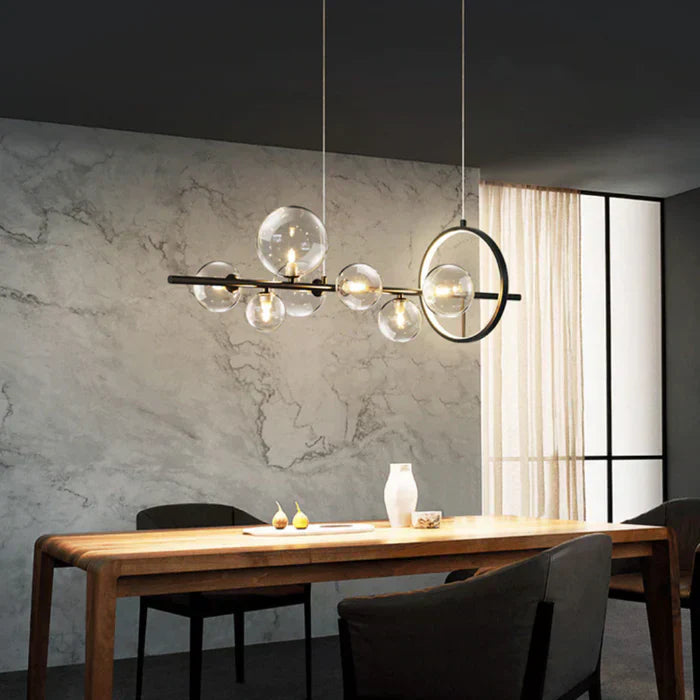 Zafiora – Lineaire LED Kroonluchter Met Glazen Bollen