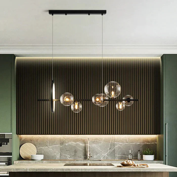 Zafiora – Lineaire LED Kroonluchter Met Glazen Bollen