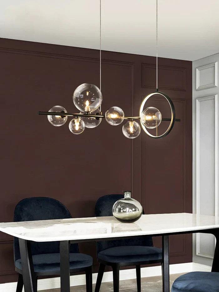 Zafiora – Lineaire LED Kroonluchter Met Glazen Bollen