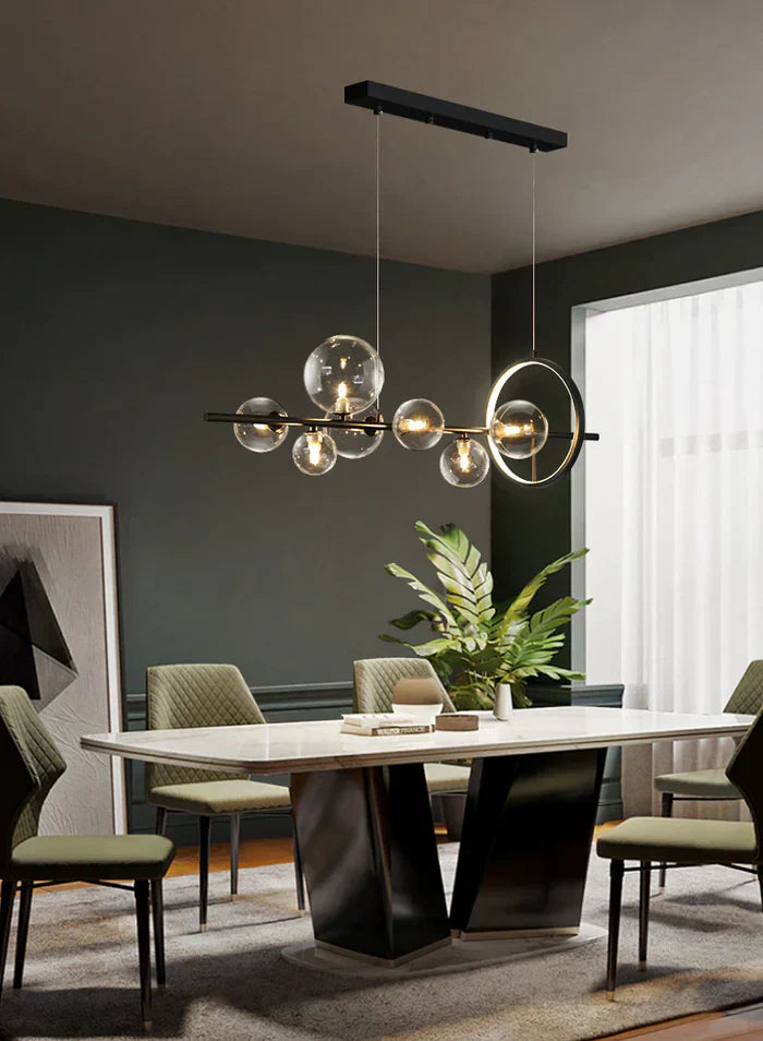 Zafiora – Lineaire LED Kroonluchter Met Glazen Bollen