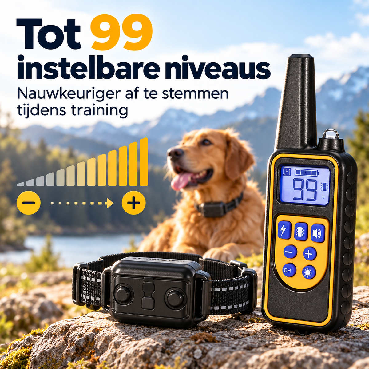 PROCANIS – Outdoor Trainingshalsband voor Wandelen & Kamperen met Hond, IP67-Ontvanger & Bereik tot 800 m