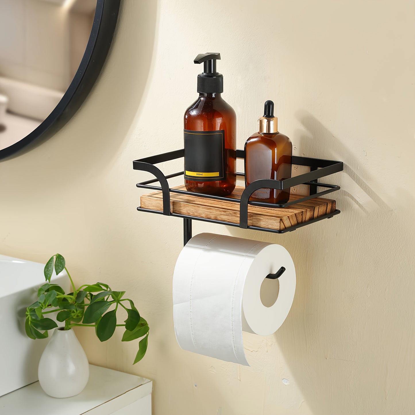 Stijlvolle Wandgemonteerde Badkamer Handdoekhouder – Moderne en ruimtebesparende Toiletrolhouder met plek voor vervangrollen