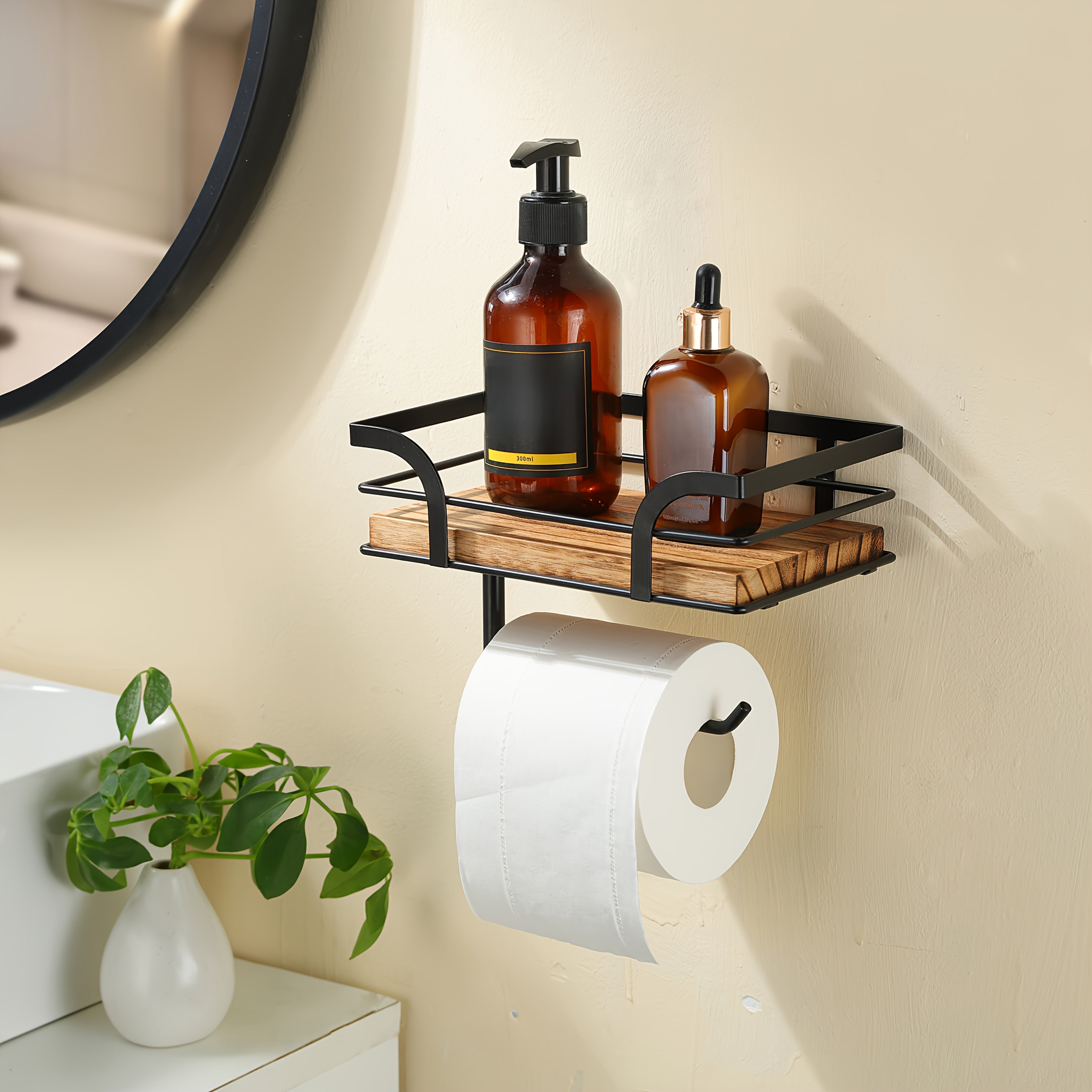 Stijlvolle Wandgemonteerde Badkamer Handdoekhouder – Moderne en ruimtebesparende Toiletrolhouder met plek voor vervangrollen