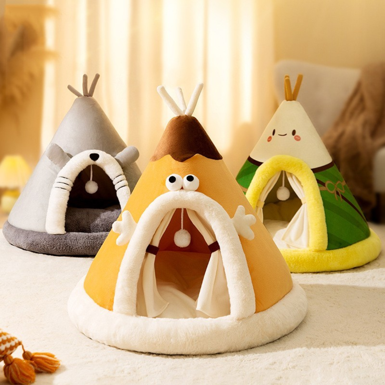 Kattenbed Tent van Zacht Fleece