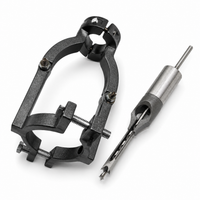 MasterJoin houtverbinding adapter set voor boormachines met precisieboor en verstelbare klem voor nauwkeurige sleufverbindingen.