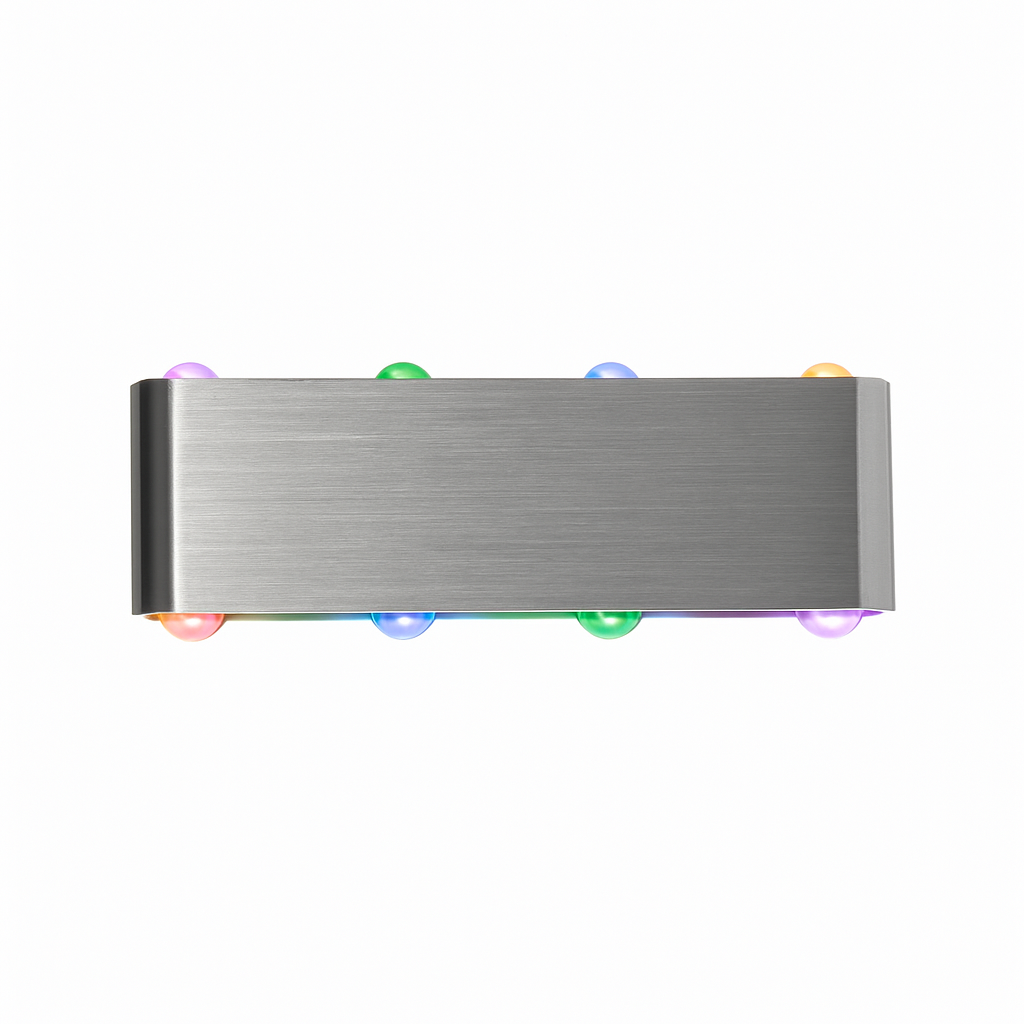 Chromen wandlamp met LED in kleur
