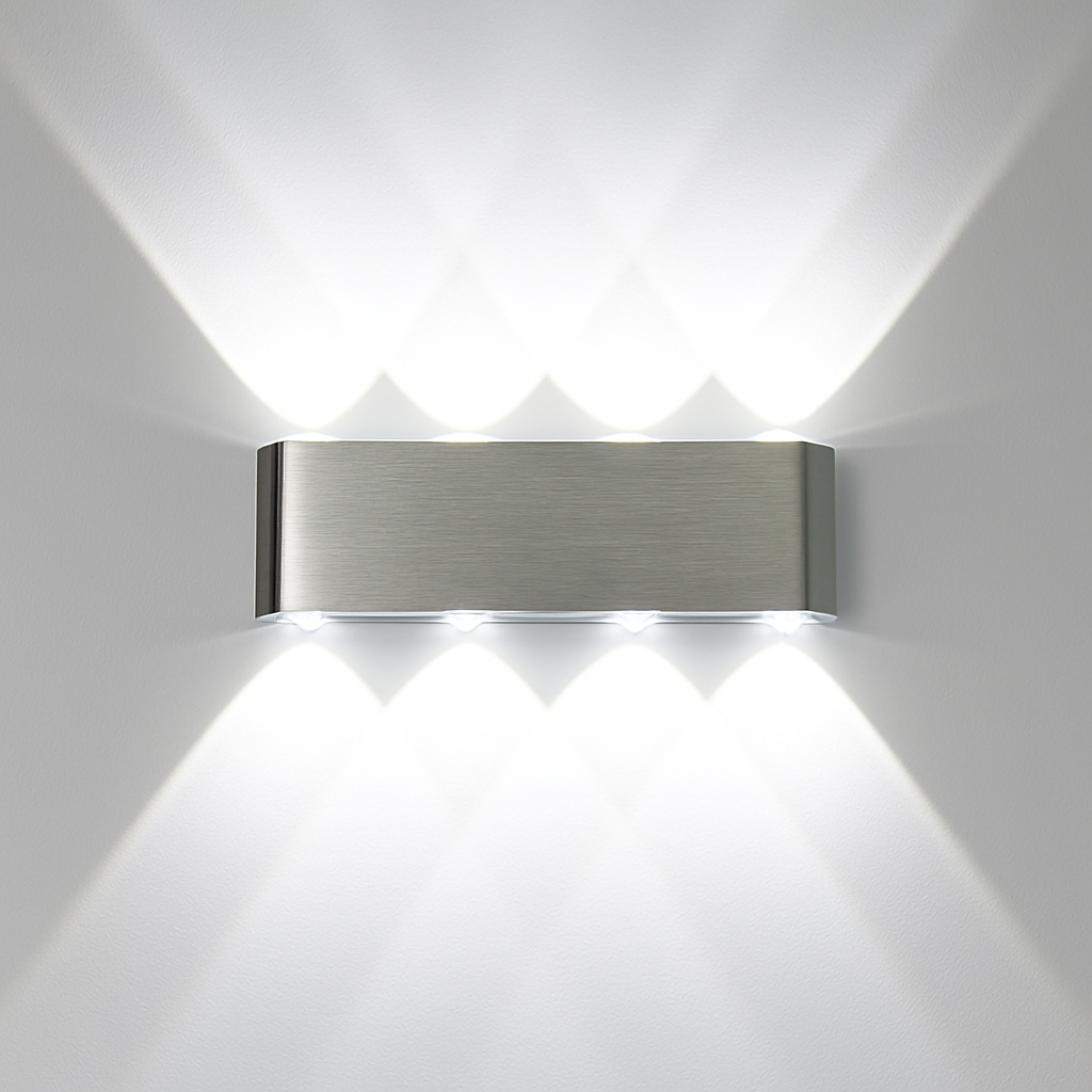 Chromen wandlamp met LED in kleur