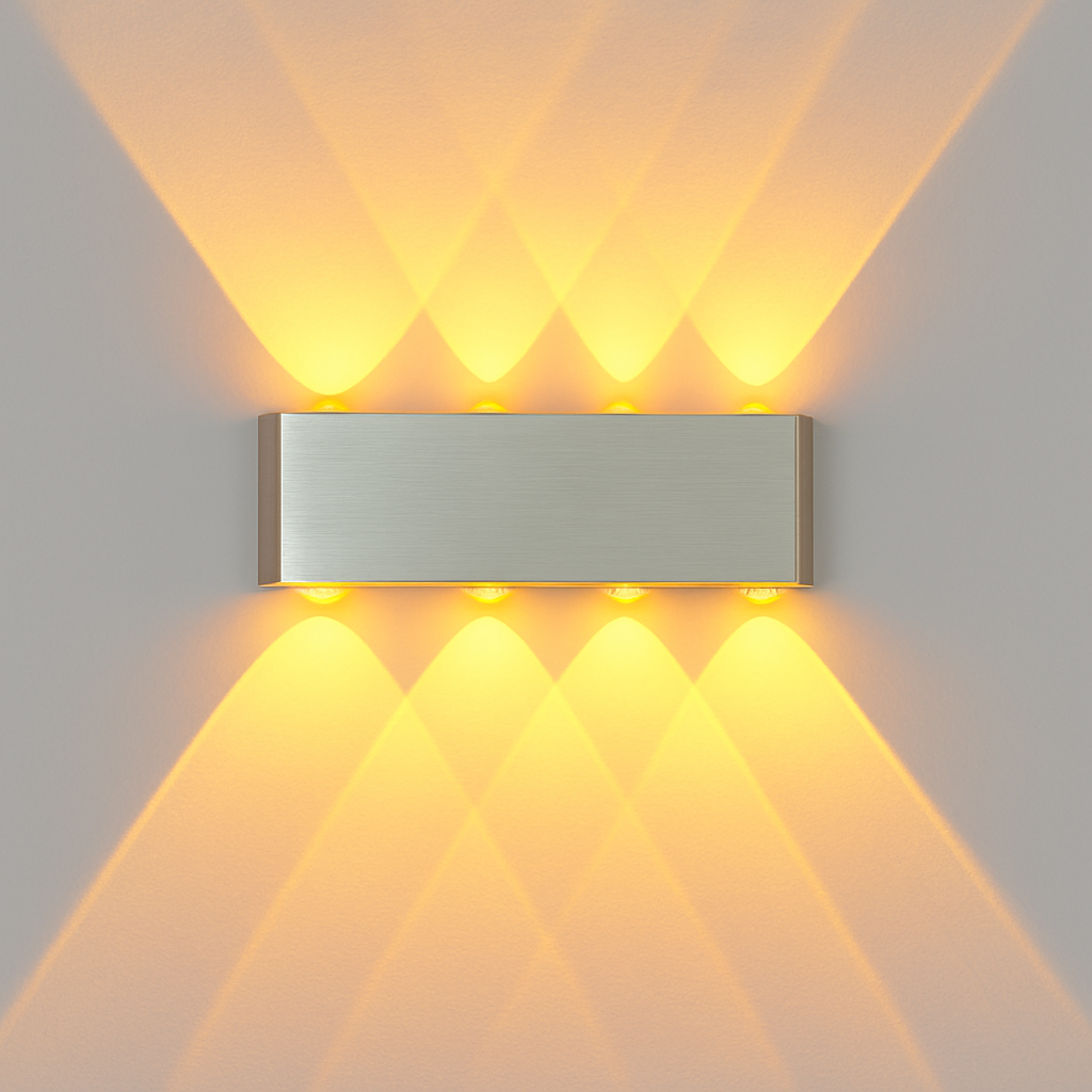 Chromen wandlamp met LED in kleur