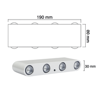 Chromen wandlamp met LED in kleur